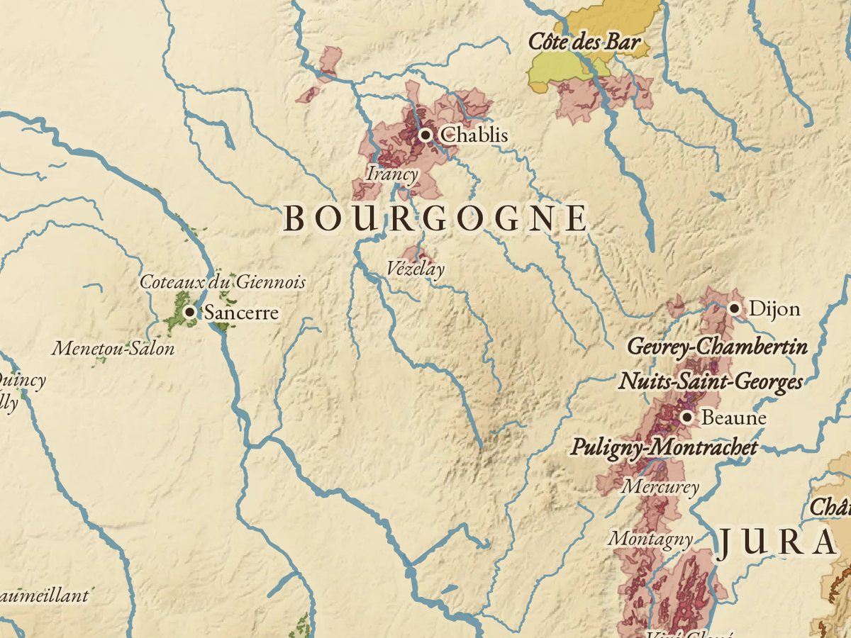 Close-up of the poster: Burgundy and Beaujolais