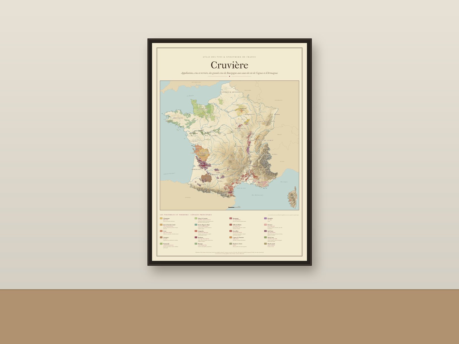 Mock-up of the poster framed on a wall